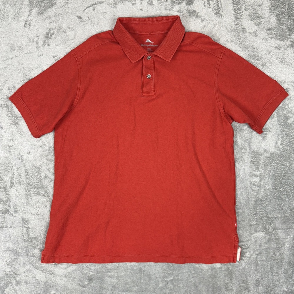 Tommy Bahama Shirt Mens Medium Short Sleeve Golf Polo Lightweight Red Adult